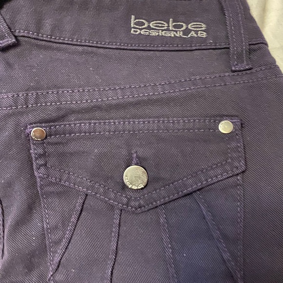 BEBE Dark Purple Low Rise Skinny Jeans - Picture 5 of 5